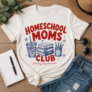Homeschool Moms Club Png, Teaching Tiny Humans Design, Vintage Sketch Mom Gift, Digital Download