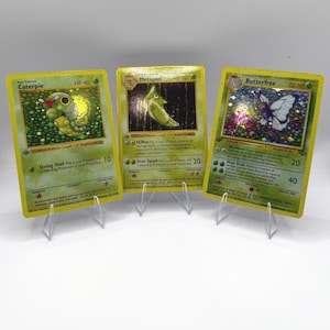 Pokémon 1999 caterpie, Metapod, butter free  trio set Vintage Proxy Cards