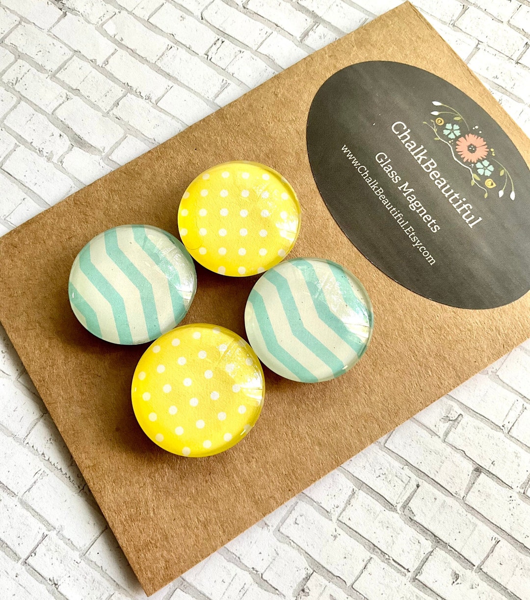Small Yellow Rectangular Magnets Glass Magnets, Teal Magnets, Yellow, Small Gifts, Magnet Set - Etsy