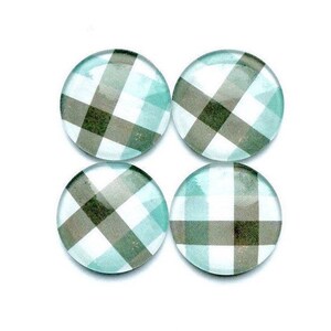 Glass magnets - turquoise magnets - cute magnets - plaid decor - turquoise decor - fridge magnets - office magnets - magnet boards