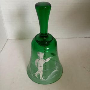 Vintage Mary Gregory Bohemia crystal bell