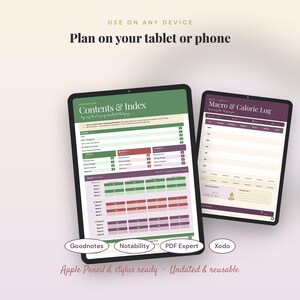 Weight Loss Meal Planner | Weekly Macro Calorie Tracker, Grocery List (Digital Download) image 14