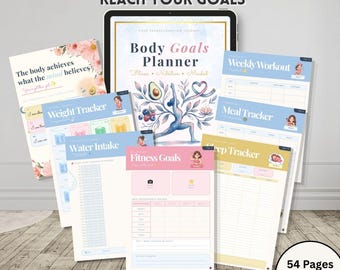 12 Week Body Goals Planner | Fitness, Workout, Meal Tracker (Digital Download)