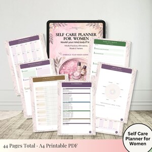 Self Care Planner for Women, Wellness Journal, Mood Tracker, Habit Tracker (Digital Download) image 2
