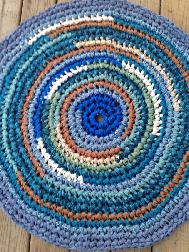 Niagara Rug Crochet 38 Rag Area Rug Round Washable Floor Etsy