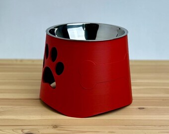 Elevated Custom Dog Bowl - Choose the Height and Color - Durable & Ergonomic Raised Pet Feeder Design - 3 Cup Stainless Bowl Included