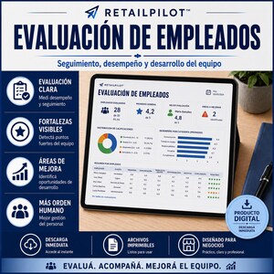 RetailPilot - Medarbetarutvärdering | Excel-kalkylblad + manual + användarguide | Medarbetarprestation för detaljhandeln