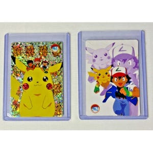 Vintage Pokemon Sticker Cards Lot of 4 - Pikachu Ash Holo Prism #361 362 368 369