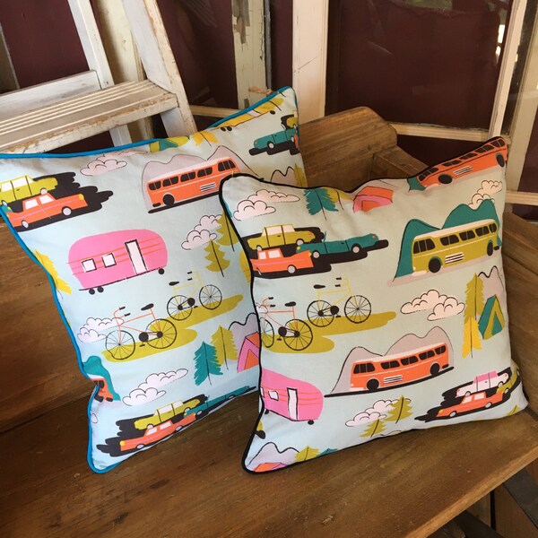 Vintage Camper Fabric Pillows