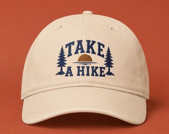 Embroidered Hiking Hat Take Hike Gift Hikers Nature Lover Outdoor Adventure Camping Trail National Park Style Vintage Baseball Cap Comfort