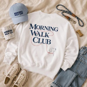 Pet Lover Sweatshirt Dog Owner Gift for Her Walking Crewneck Cozy Graphic Pullover Women Casual Top Birthday Gift Idea Christmas Present Pet Parent Clothing Everyday Dog Walking Apparel