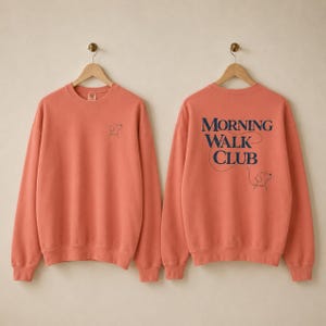 Dog Owner Sweatshirt Walking Crewneck Pet Lover Gift for Her Cozy Graphic Pullover Birthday Gift Idea Christmas Present Women’s Casual Top Terracotta