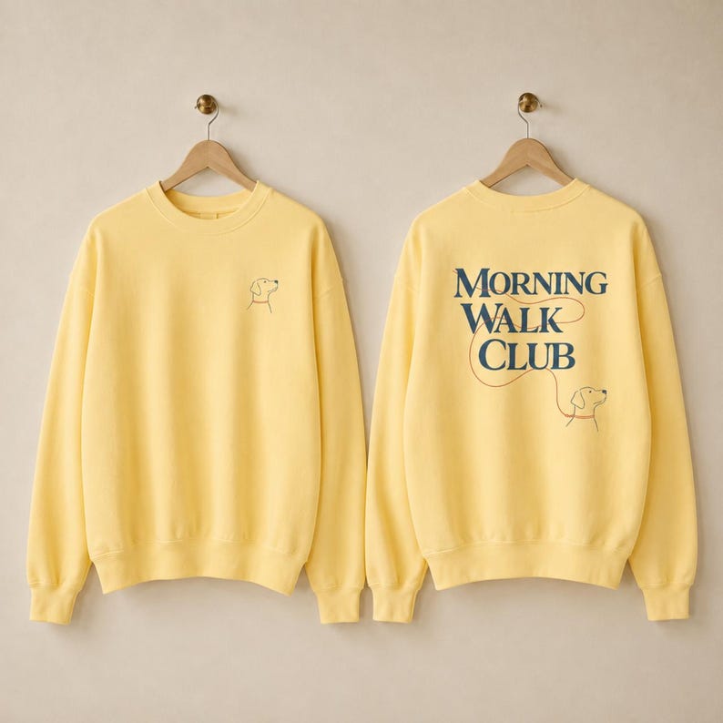 Dog Owner Sweatshirt Walking Crewneck Pet Lover Gift for Her Cozy Graphic Pullover Birthday Gift Idea Christmas Present Women’s Casual Top Butter