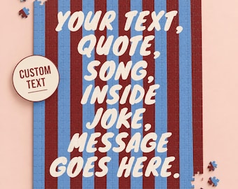 Custom Text Puzzle Personalized Gift Anniversary Couple Romantic Keepsake Song Lyric Quote Jigsaw Birthday Present Family Activity Home
