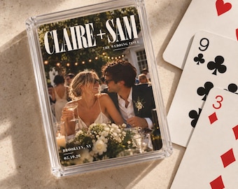 Custom Playing Card Deck Gift Wedding Favor Personalized Photo Game Night Anniversary Present Family Reunion Keepsake Memory Vacation