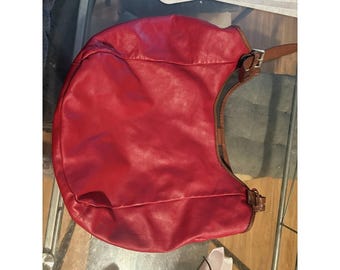Sac hobo vintage I. Frattini en cuir italien rouge - accessoires manquants, vendu en l'état