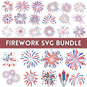 SVG-Bundle zum 4. Juli, Feuerwerks-SVG-PNG-Cliparts, Unabhängigkeitstag-PNG, patriotische Designs zum 4. Juli, Sofort-Download.