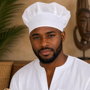 Handmade White Yoruba Filá Cap | Traditional Nigerian Ceremonial Hat, Adjustable Unisex Fit