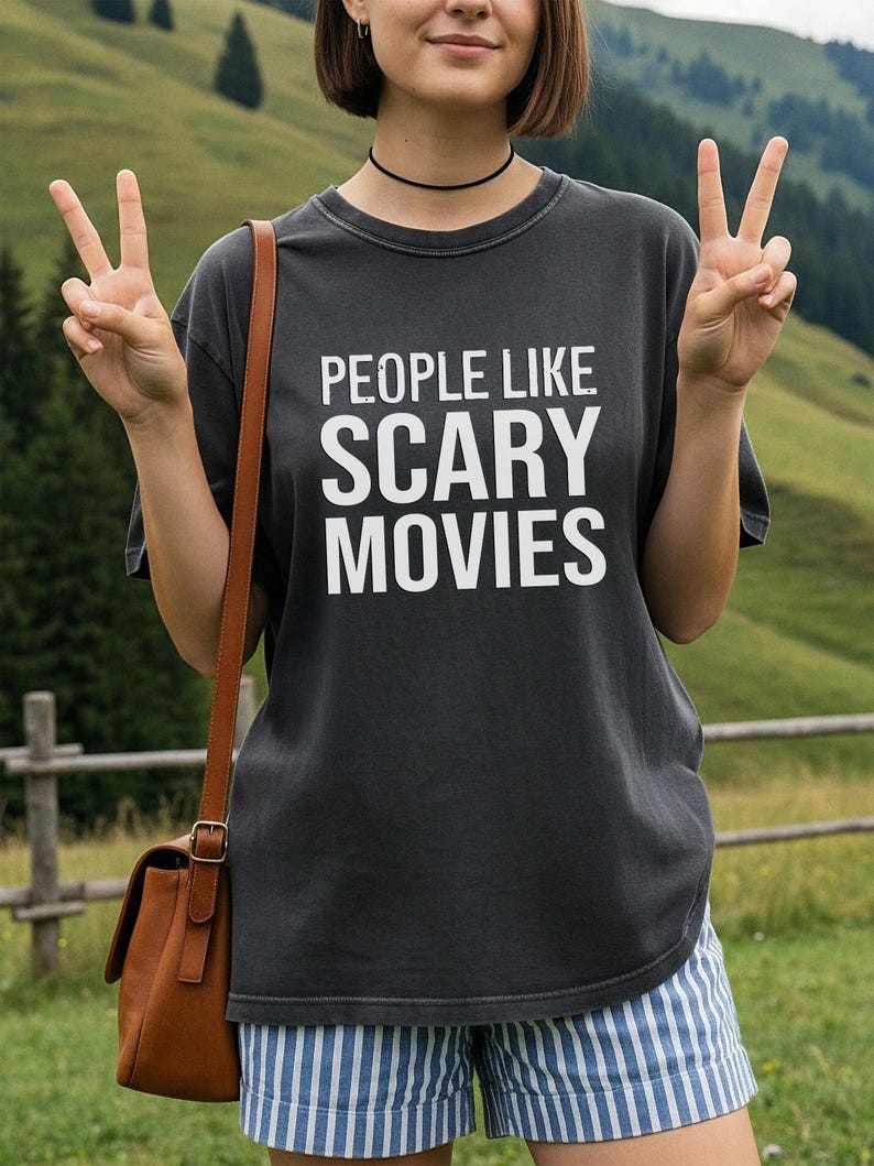 People Like Scary Movies T-Shirt | Horror Quote Tee, Halloween Shirt image 3