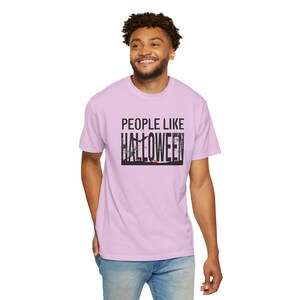 People Like Halloween T-Shirt | Spooky Typography Tee, Moonlit Silhouette Tee image 9