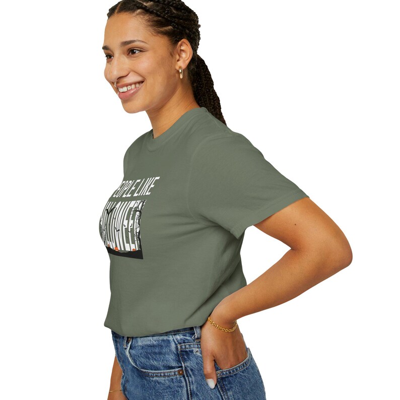 People Like Halloween T-Shirt | Spooky Typography Tee, Moonlit Silhouette Tee image 10