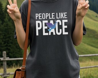 People Like Peace T-Shirt | Dove Peace Sign Typography