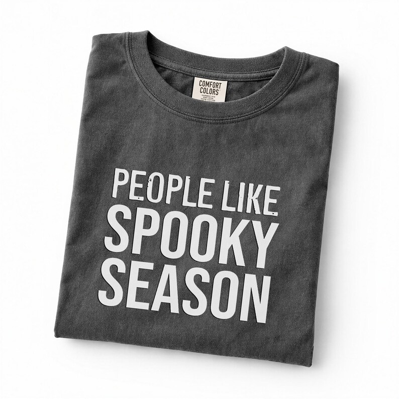 People Like Spooky Season T-Shirt | Halloween Text Tee image 1