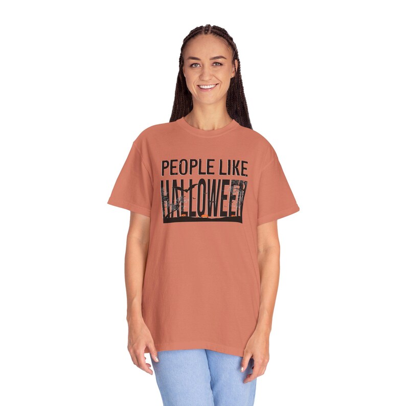 People Like Halloween T-Shirt | Spooky Typography Tee, Moonlit Silhouette Tee image 8