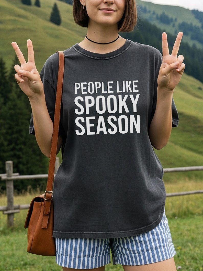 People Like Spooky Season T-Shirt | Halloween Text Tee image 3