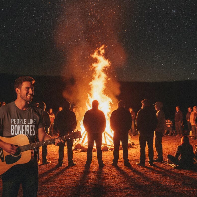 People Like Bonfires T-shirt | Text Graphic Tee image 15