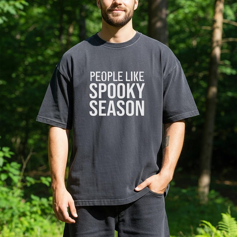 People Like Spooky Season T-Shirt | Halloween Text Tee image 2
