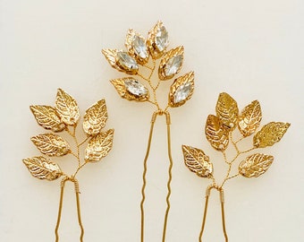 Rosita Large Marquis Gold Hairpins (3)