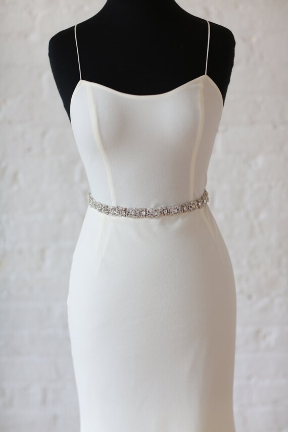 Jaxie Bridal Belt - Pearl, Rhinestone, & Crystal Embellished Demi Belt Sash Jaxie Demi Bridal Belt Ivory Pearl Rhinestone Sash with  main image 3