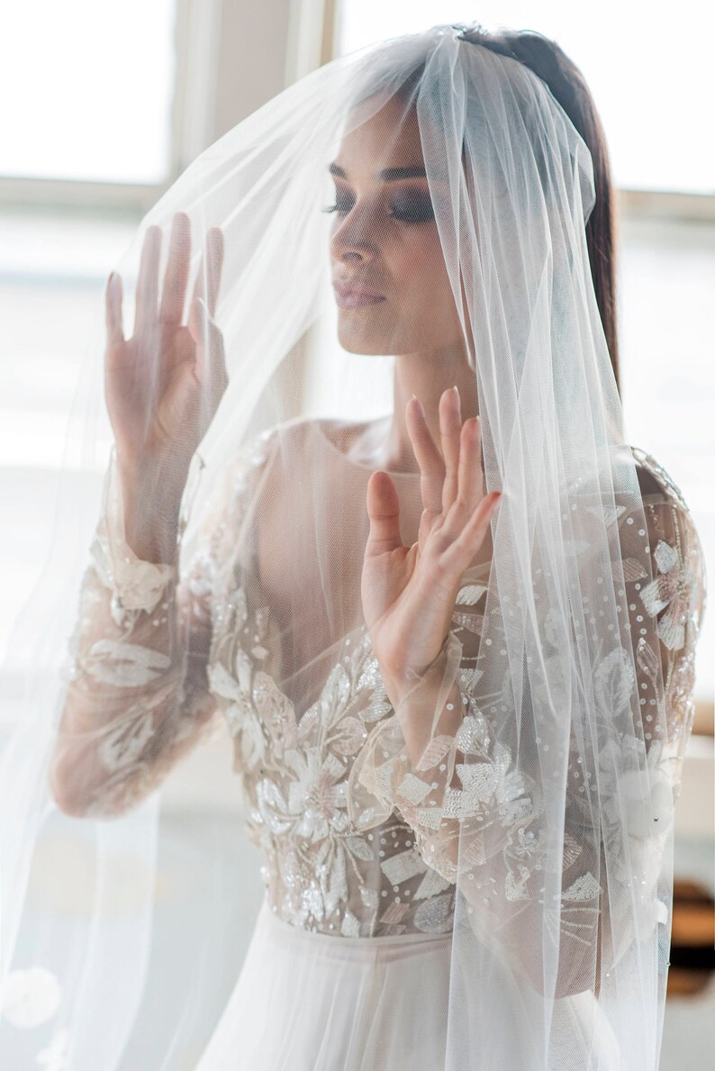 Single Layer Cathedral Length Veil 108 inches image 2
