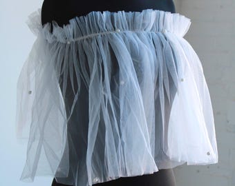 Off Shoulder Pearl Tulle Top