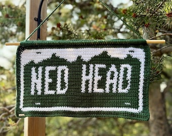 Ned-Heads License Plate Wall Tapestry