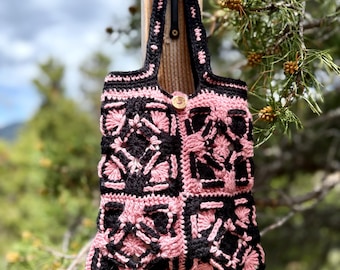 Hand Crocheted Mini Tote Bag