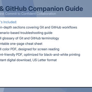 Git & GitHub Companion Guide | Beginner-Friendly PDF | Developer Reference, Cheat Sheet, Workflow Guide image 4
