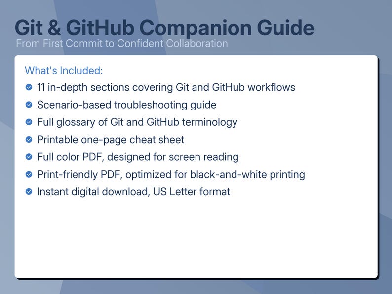Git & GitHub Companion Guide | Beginner-Friendly PDF | Developer Reference, Cheat Sheet, Workflow Guide image 4