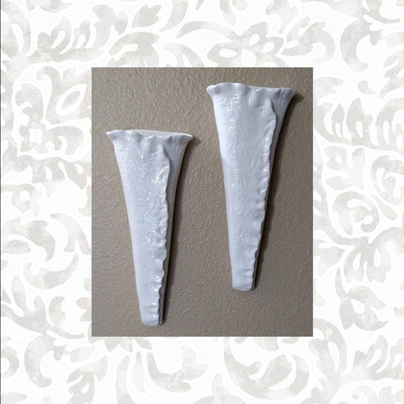 Ceramic Wall Vases Large 13 Tall Pair Set Ceramic Etsy