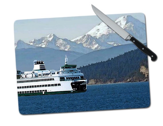 Ferry Boat Large Tempered Glass Cutting Board Glass Cutting Etsy