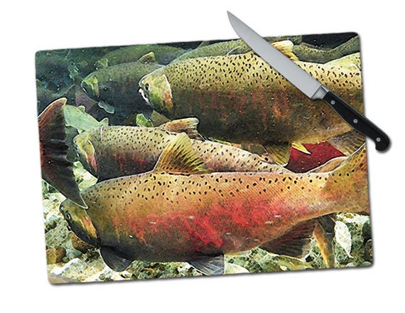 Fish Large Tempered Glass Cutting Board Glass Cutting Board Etsy