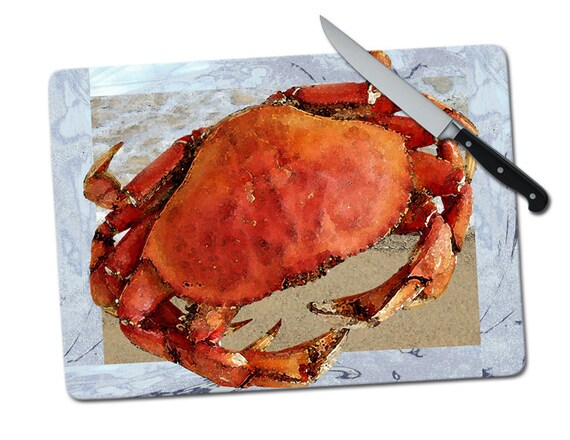 Crab Large Tempered Glass Cutting Board Glass Cutting Board Etsy