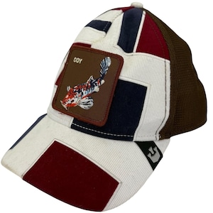 Goorin Bros The Farm Coy Koi Fish Patch Corduroy Patchwork Trucker Hat Snapback image 1