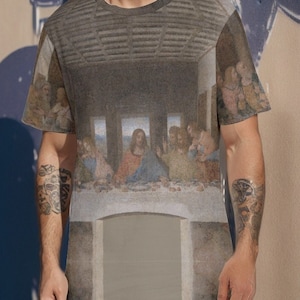 Leonardo Da Vinci The Last Supper Cotton Tee Religious Shirt Gift Men Unisex Woman Baroque Couture Renaissance Art History Christmas Club