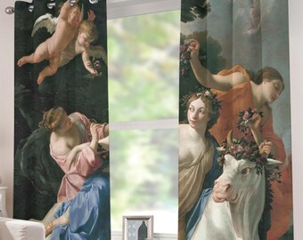 Simon Vouet Venus and Adonis Grommet Blackout Curtains Room Darkening Drapes Set of 2 Panels Window Shades Mythology Goddess Fine Art