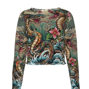 Lady Luck Tattoo Mesh See Thru Top Blouse , Second Skin