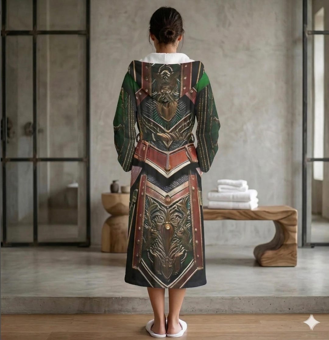 Sword Robe Warrior Armor Cozy Robe Hooded Bathrobe Unisex Robe Steampunk Gladiator ...