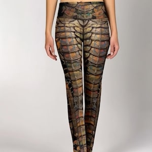 Gladiator Yoga Leggings Medieval w/ Pockets Athletic Viking Renaissance Festival LARP Battle 3D Knight in Shining Armor Joan of Arc Bronze