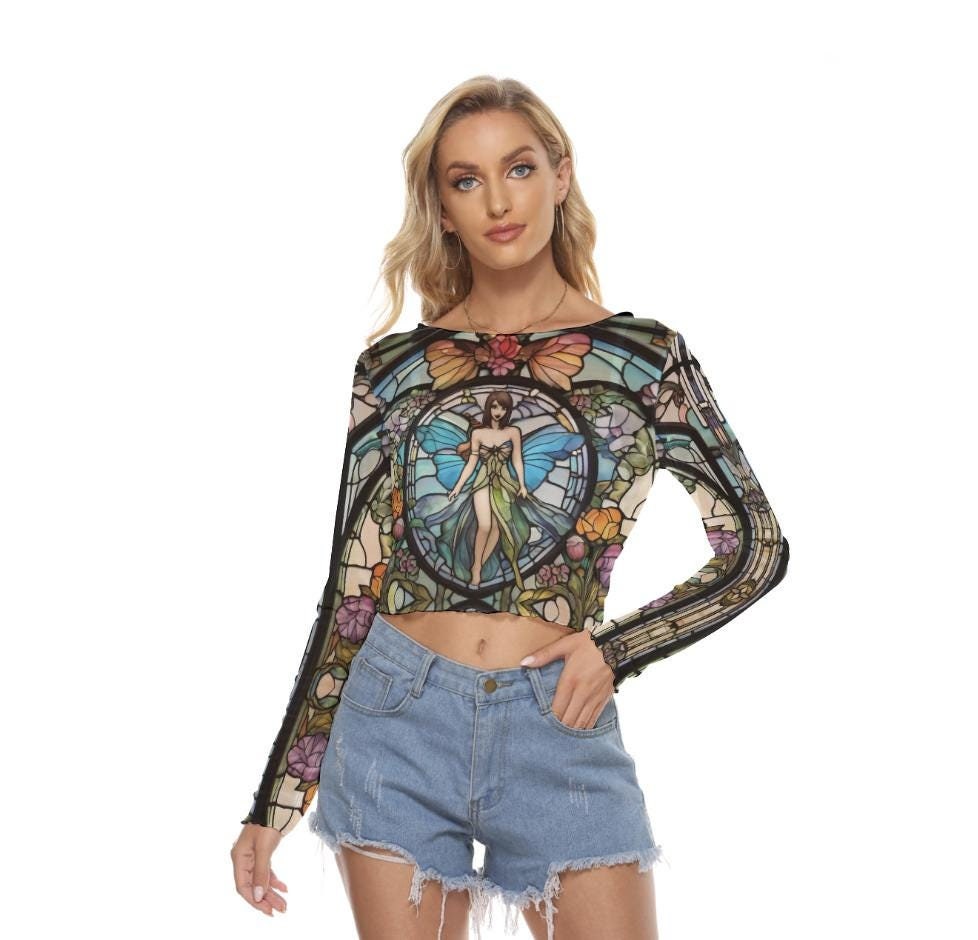 トップス Ameri ELIZABETH STAINED GLASS SHEER TOP 新品未開封】ELIZABETH STAINED GLASS SHEER TOP トップス